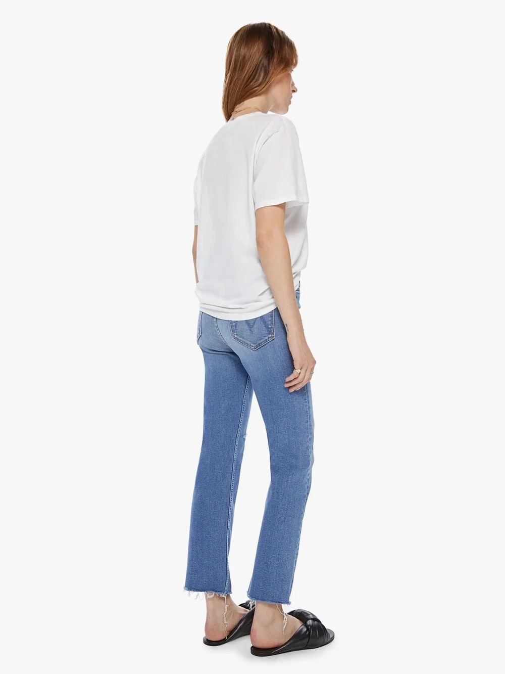 MOTHER Women’s High Waisted Raider Ankle Fray Jeans in Party Like A Pirate 26 - Picture 2 of 15